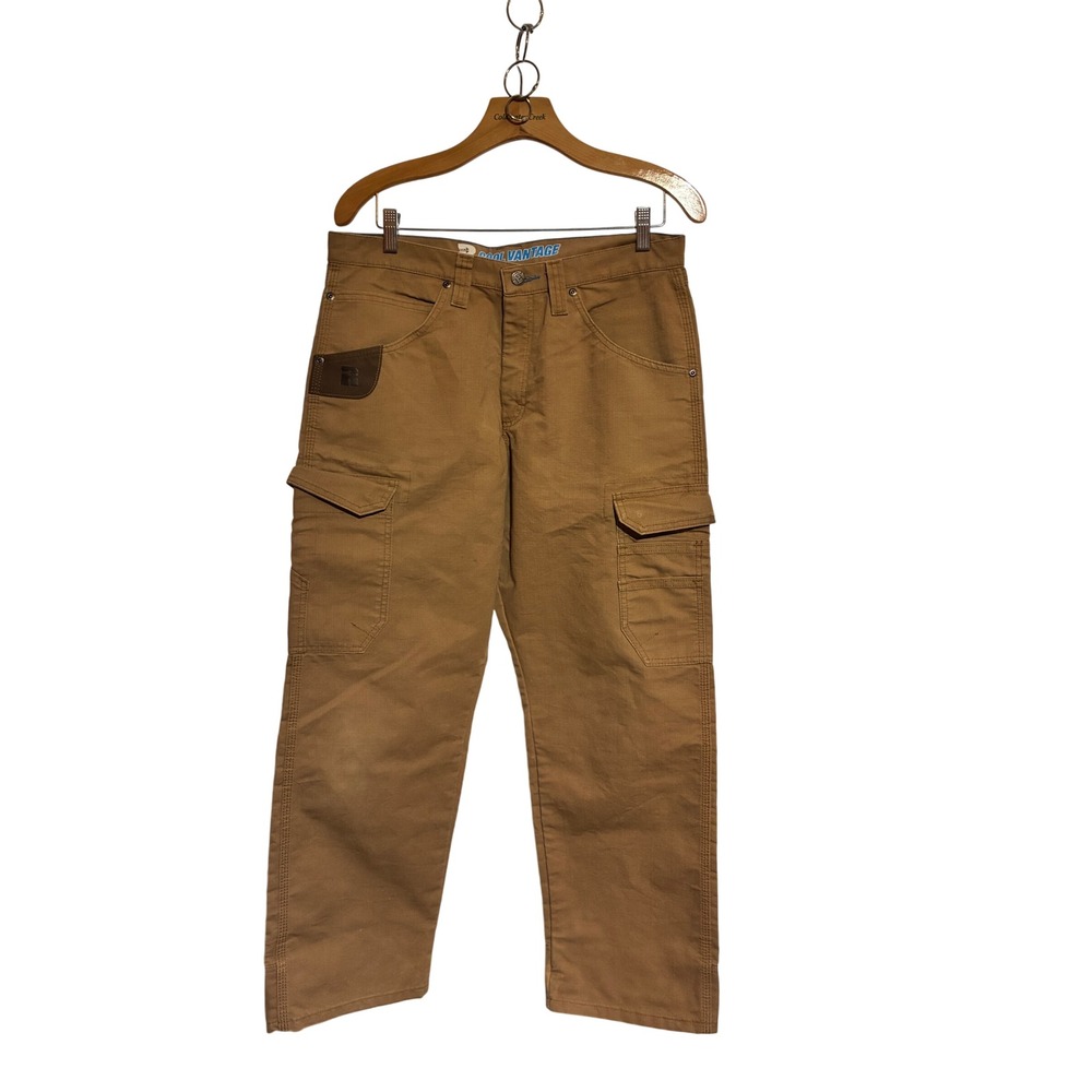 Wrangler Rugged Wear Cargo Pants‎ 33x30 Brown Cotton Blend Work Utility
